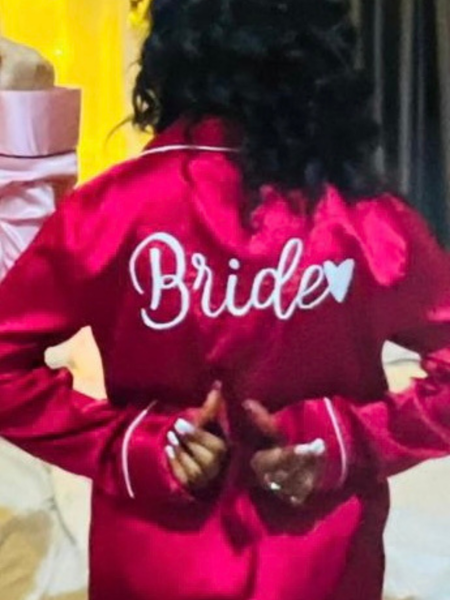 Red Berry 'Bride' Satin Set