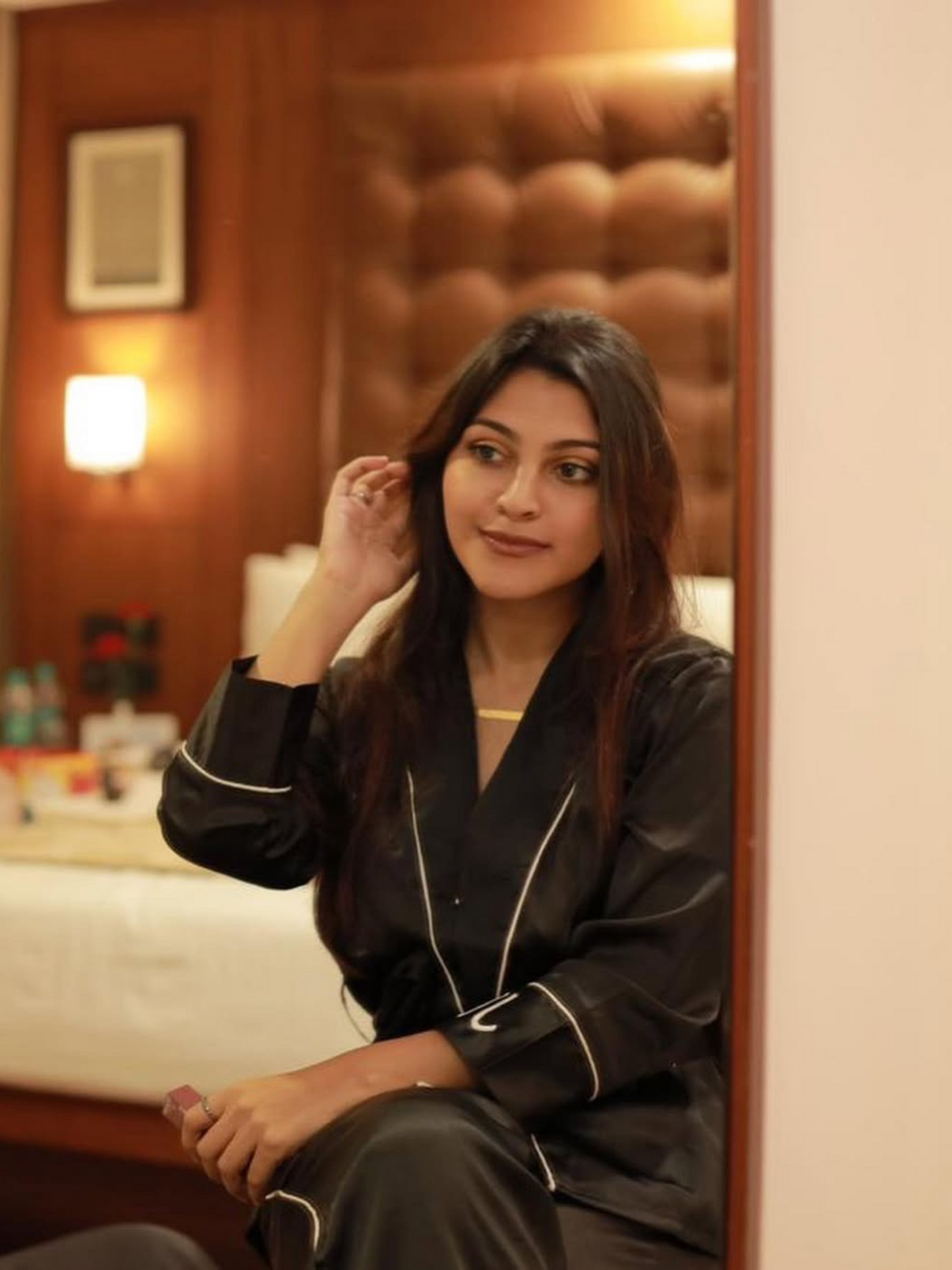 Coco jet black Robe set with 'MISS TO MRS'