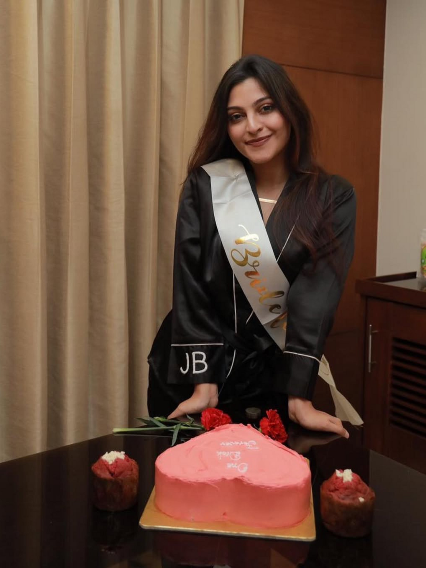 Coco jet black Robe set with 'MISS TO MRS'