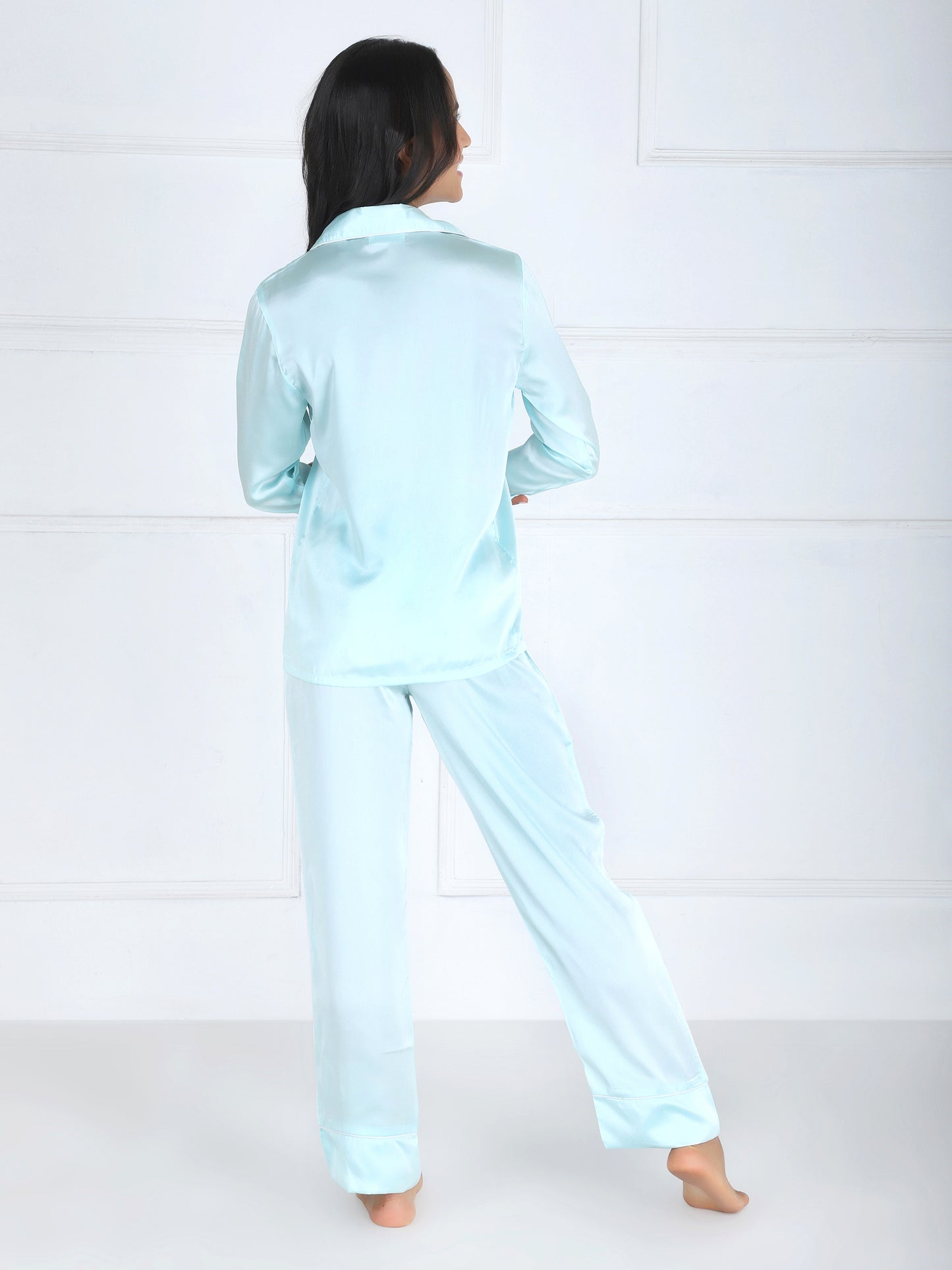 Personalized Premium Satin PJ Set in Sea Green