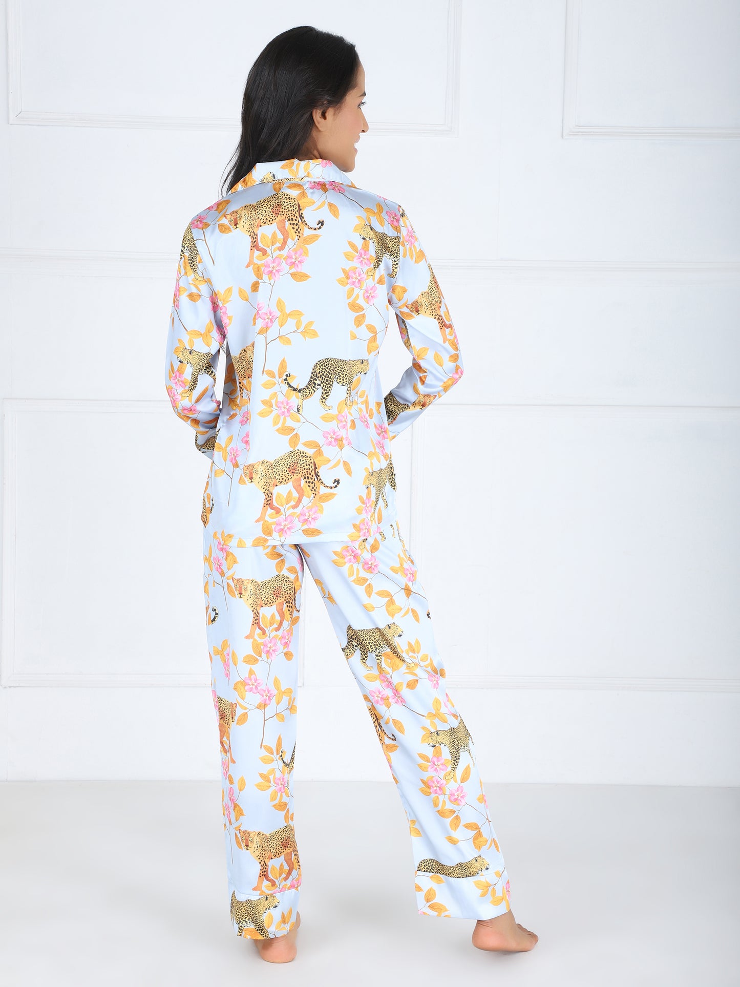 Floral Leopard Set in Premium Satin
