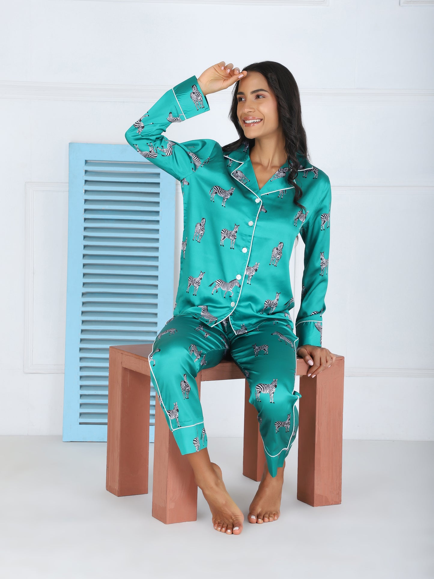 Green Zebra Set in Premium Satin