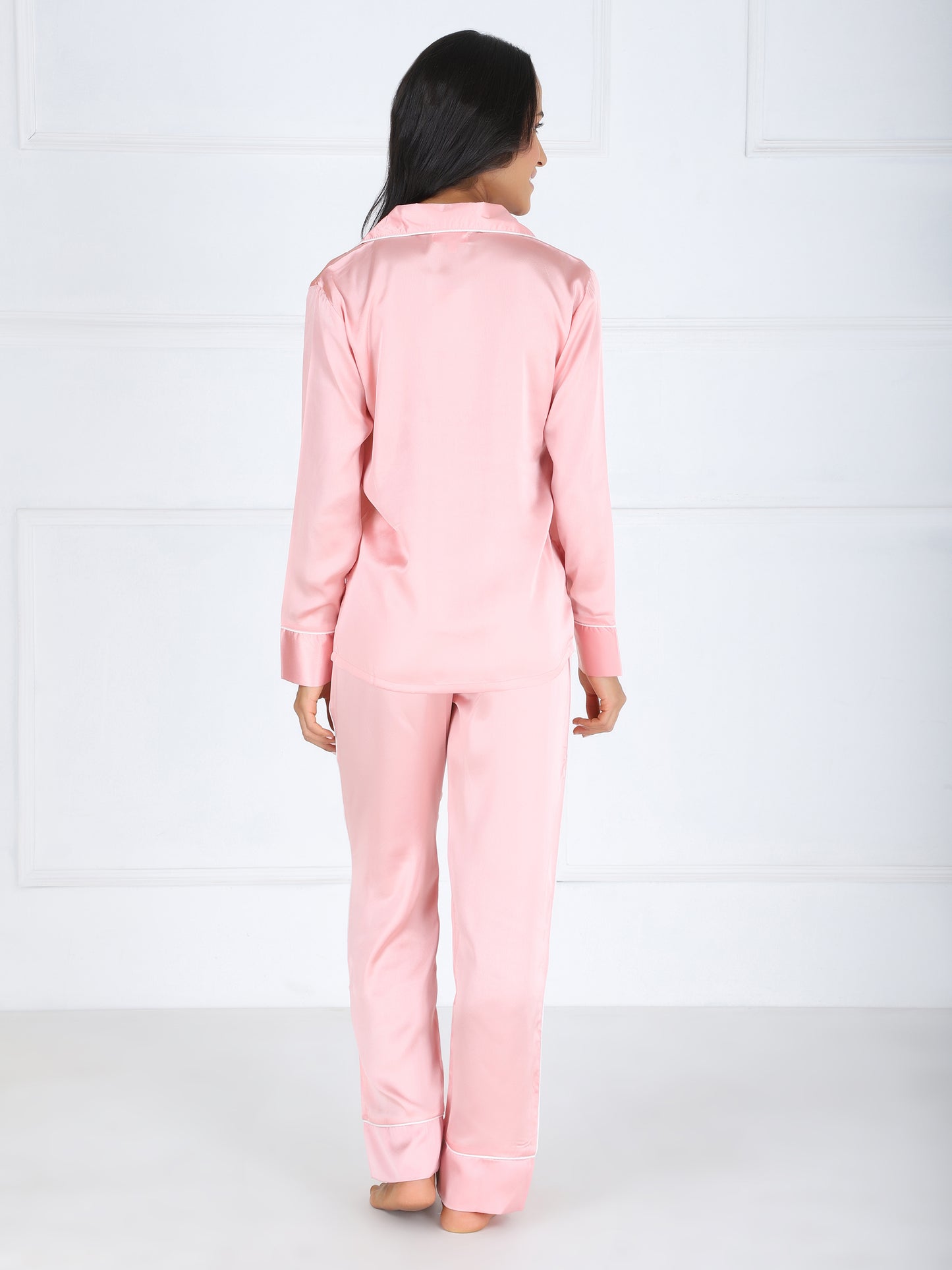 Personalized Premium Satin PJ Set in Peach