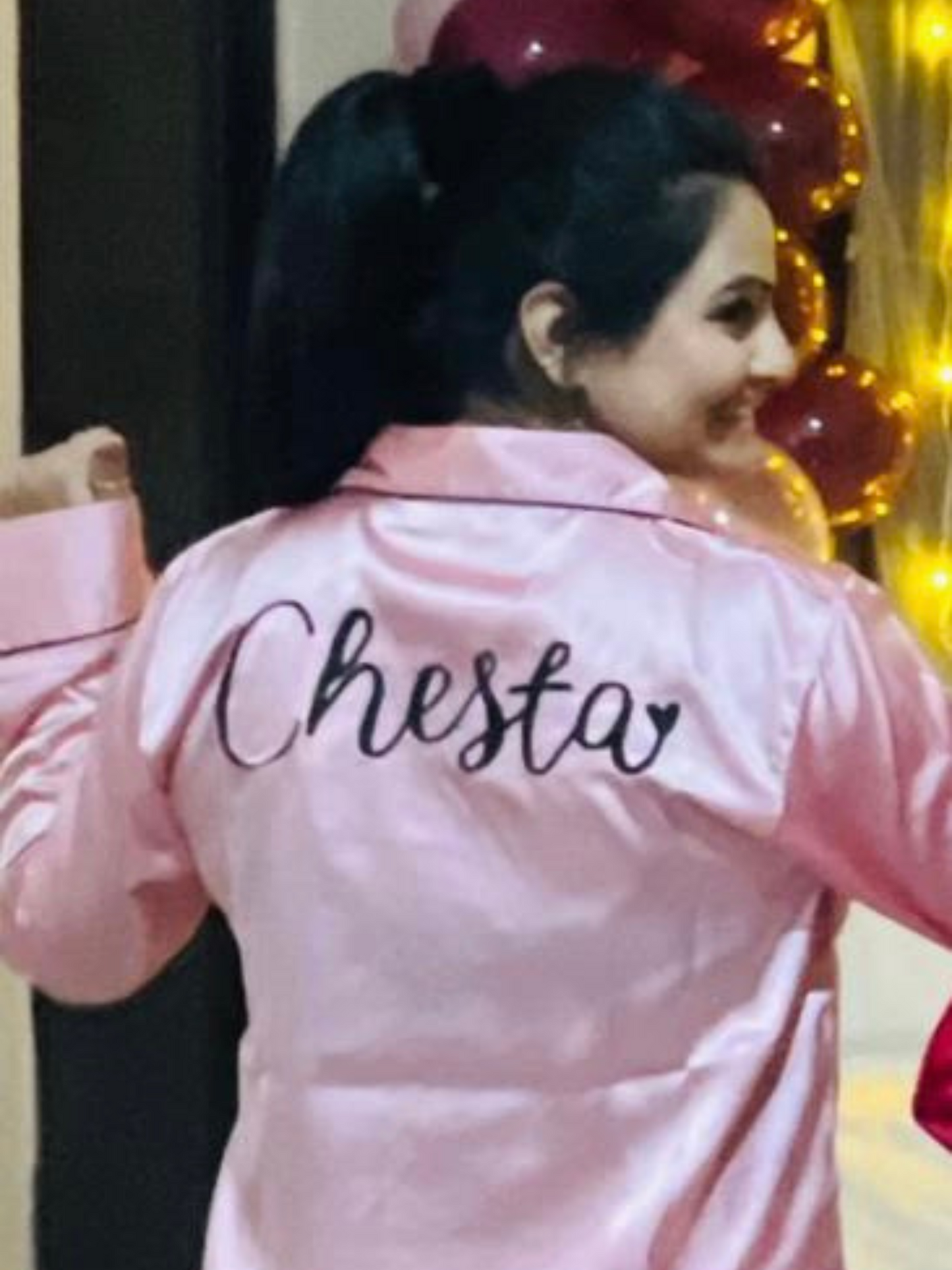 Personalized Back Pink Set with Black Piping