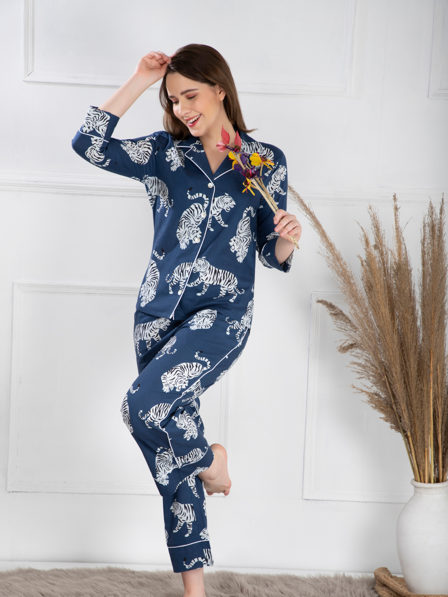 Cotton Sierra Navy Tiger Set