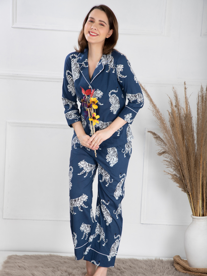 Cotton Sierra Navy Tiger Set