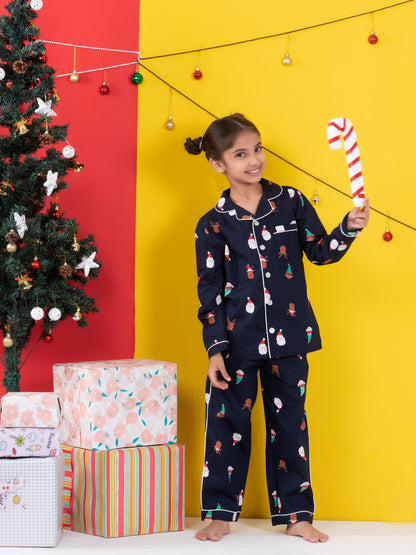 Kids Navy Santa Reindeer Set