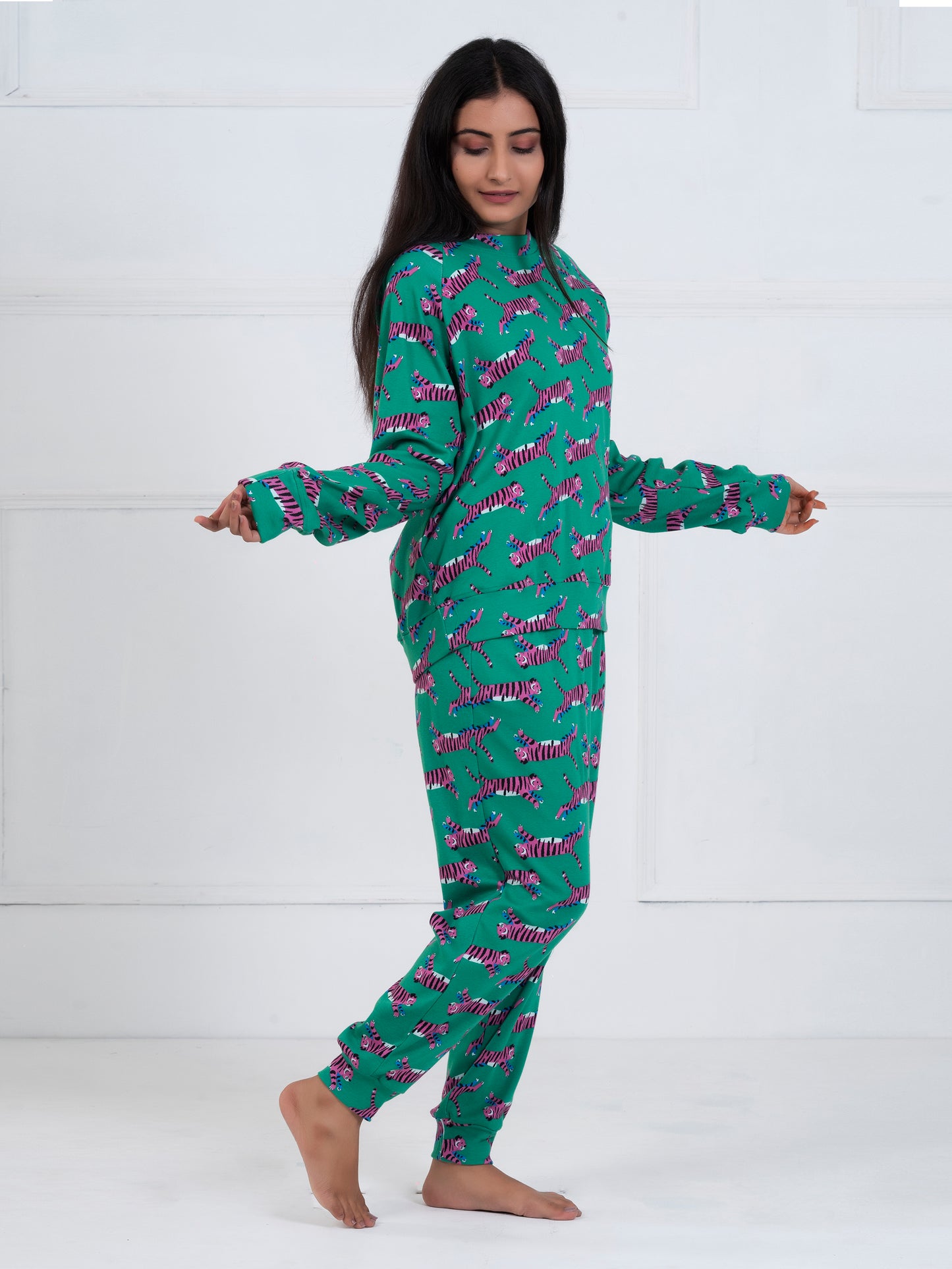 Green Tiger Print Adult Set