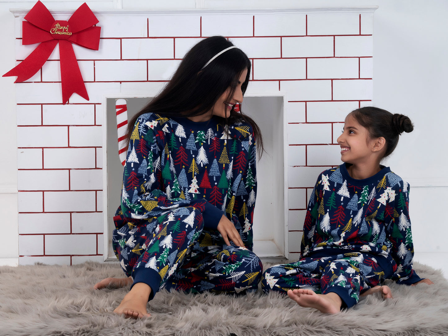 Navy Christmas Tree Combo Set (Adult & Kids)