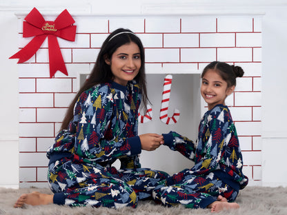 Navy Christmas Tree Combo Set (Adult & Kids)