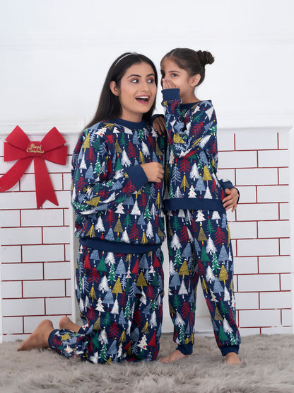 Navy Christmas Tree Combo Set (Adult & Kids)