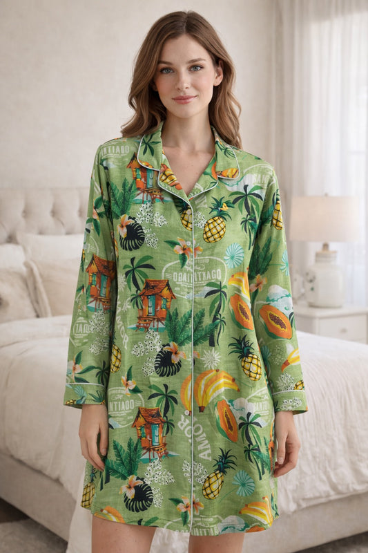 Tropical Escape Cotton Sleepshirt