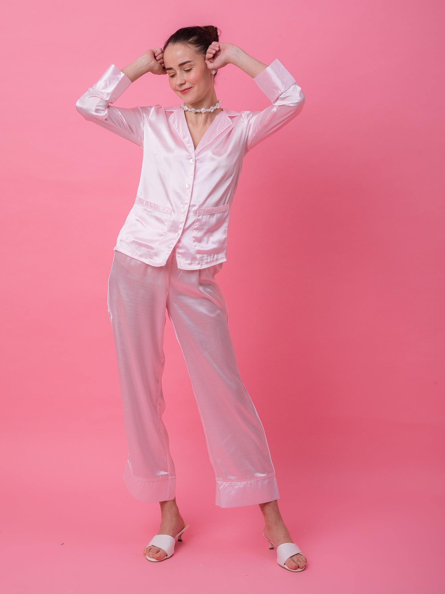 Luxe Satin Baby Pink PJ Set