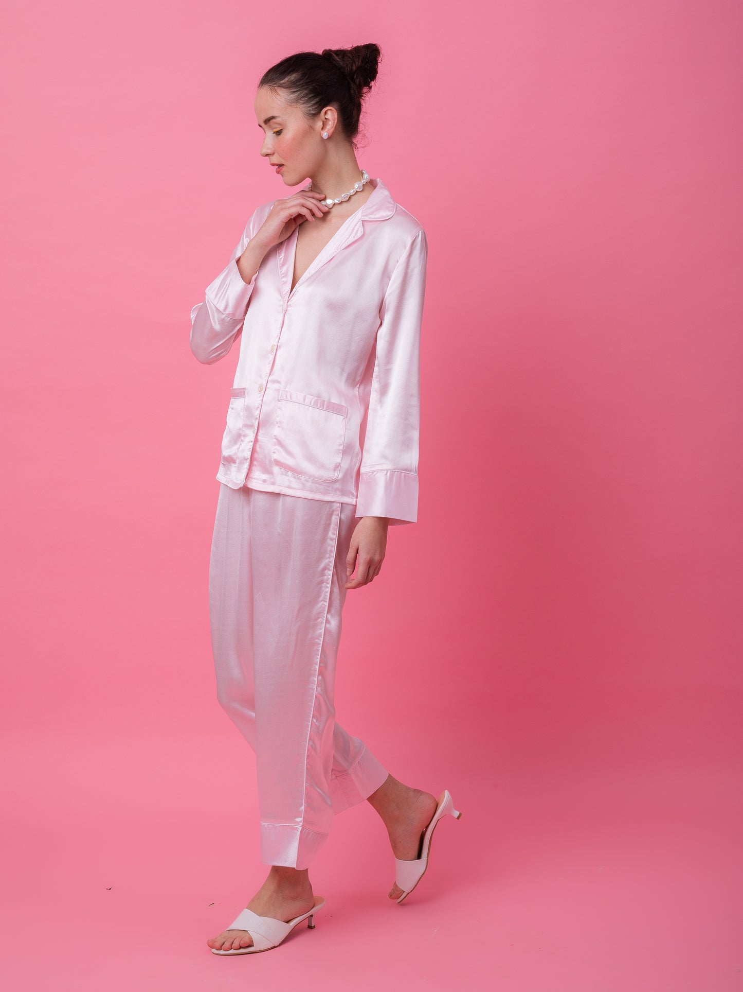 Luxe Satin Baby Pink PJ Set