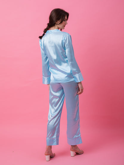 Luxe Satin Powder Blue PJ Set