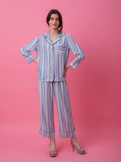 Multi Blue Stripe Set