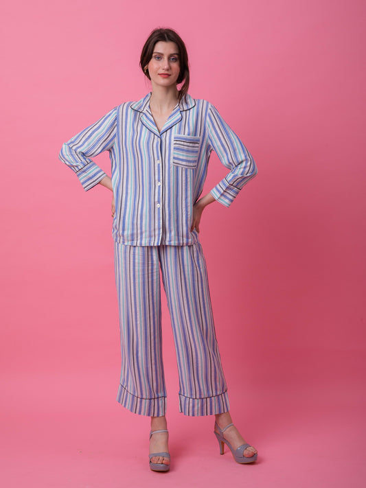 Multi Blue Stripe Set