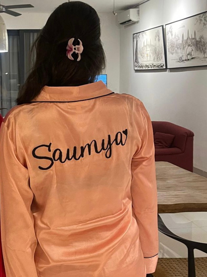 Personalized Back Pink Set with Black Piping