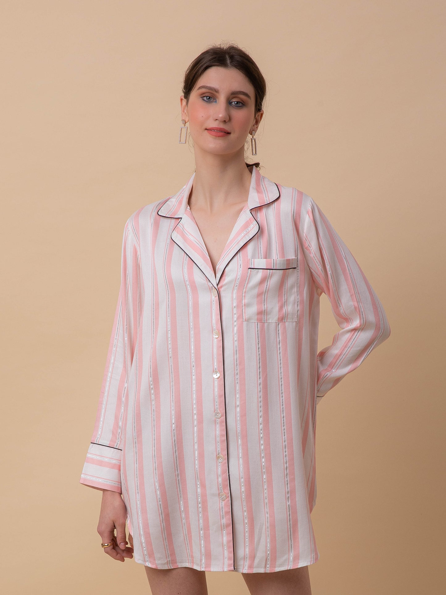 Pink Stripe Sleep shirt