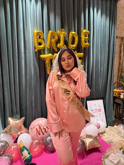 Pink bride-to-be Satin Set
