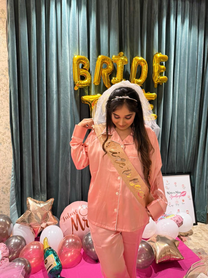 Pink bride-to-be Satin Set