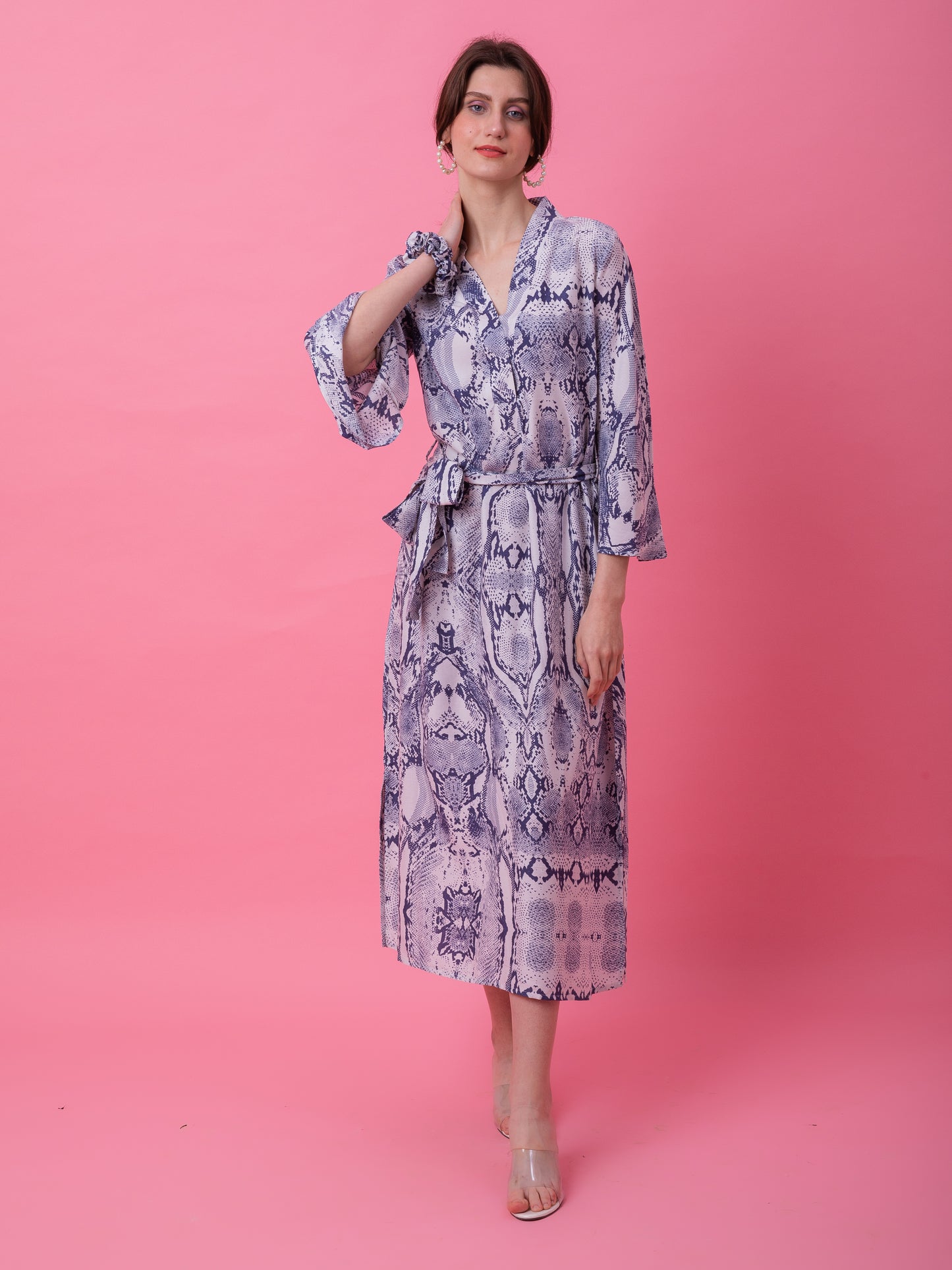 Snake Print Kaftan Dress