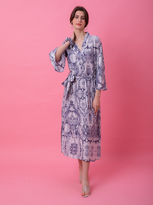 Snake Print Kaftan Dress